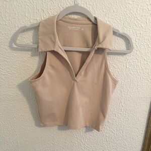 Abercrombie Cropped, collared tank top